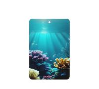 Tarjetas ambientadoras de coche con impresión de paisaje subacuático, 10 hojas colgantes perfumadas para coche