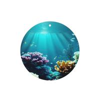 Tarjetas ambientadoras de coche con impresión de paisaje subacuático, 10 hojas colgantes perfumadas para coche