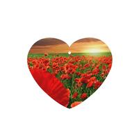 Tarjetas ambientadoras para coche, tabletas de aromaterapia para coche, tarjetas perfumadas para colgar en el hogarCampo de amapolas al atardecer