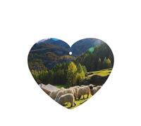 Tarjetas ambientadoras para coche, tabletas de aromaterapia para coche, tarjetas perfumadas para colgar en el hogarAlpes Suizos Valais Oveja Nariz Negra Nido Animales