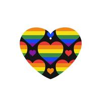 Tarjetas ambientadoras para coche, tabletas de aromaterapia para coche, tarjetas perfumadas para colgar en el hogarBandera del Orgullo Gay de Corazones del Arco Iris