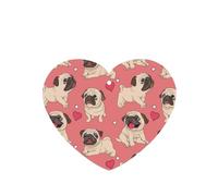 Tarjetas ambientadoras para coche, tabletas de aromaterapia para coche, tarjetas perfumadas para colgar en el hogarPerro Pug Corazón de San Valentín