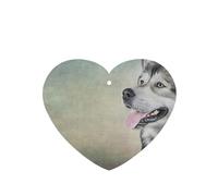 Tarjetas ambientadoras para coche, tabletas de aromaterapia para coche, tarjetas perfumadas para colgar en el hogarDibujo Perro Malamute De Alaska Retrato
