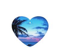 Tarjetas ambientadoras para coche, tabletas de aromaterapia para coche, tarjetas perfumadas para colgar en el hogarTropical Isla Playa Océano Rosa Azul Atardecer