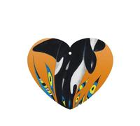 Tarjetas ambientadoras para coche, tabletas de aromaterapia para coche, tarjetas perfumadas para colgar en el hogarLinda Orca Ballena Naranja Doodle Splash