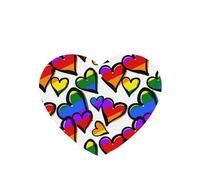 Tarjetas ambientadoras para coche, tabletas de aromaterapia para coche, tarjetas perfumadas para colgar en el hogarCorazones de colores del arco iris impresos.