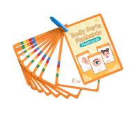 Tarjetas bilingües de aprendizaje de francés con respaldo de traducción | Vocabulario ilustrado de partes del cuerpo, bilingüe de doble cara, esquinas redondeadas para revisión dirigida por padres y