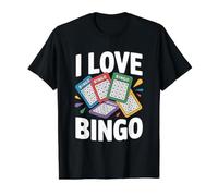 Tarjetas Coloridas de I Love Bingo Camiseta gráfica económica, Hombre, Negro, XL