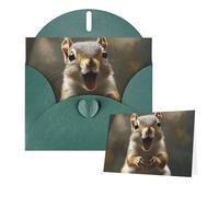 Tarjetas con sobres, diseño de ardilla, divertidas tarjetas en blanco para todas las ocasiones, tarjeta de condolencias en blanco, tarjetas de agradecimiento para invitaciones de boda, fiesta de