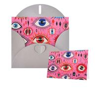 Tarjetas con sobres, diseño de ojos de estilo salvaje, tarjetas en blanco para todas las ocasiones, tarjeta de condolencias en blanco, tarjetas de felicitación de agradecimiento para invitaciones de