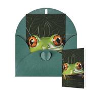 Tarjetas con sobres, diseño de rana asomándose de la cartera, tarjetas en blanco para todas las ocasiones, tarjetas de agradecimiento en blanco, tarjetas de felicitación para bodas, invitaciones de