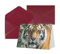 Tarjetas con sobres, diseño de tigres de animales salvajes, tarjetas en blanco para todas las ocasiones, tarjeta de condolencias en blanco, tarjetas de felicitación de agradecimiento para invitaciones