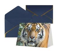 Tarjetas con sobres, diseño de tigres de animales salvajes, tarjetas en blanco para todas las ocasiones, tarjeta de condolencias en blanco, tarjetas de felicitación de agradecimiento para invitaciones