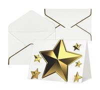 Tarjetas con sobres, tarjetas en blanco con estrella dorada para todas las ocasiones, tarjeta de condolencias en blanco, tarjetas de felicitación de agradecimiento para invitaciones de boda, fiesta de