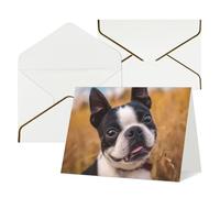 Tarjetas con sobres, tarjetas en blanco de Boston Terrier para todas las ocasiones, tarjeta de condolencias en blanco, tarjetas de felicitación de agradecimiento para invitaciones de boda, fiesta de