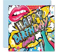 Tarjetas cumpleaños moda para mujeres u hombres, tarjetas felicitación feliz cumpleaños para amigos, novias, novios, hijas, hijos, hermanas. Tarjetas felicitación 145 x 145 mm, celebran 30, 40, 50
