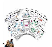 Tarjetas de acordes de guitarra 57 unidades, tarjetas educativas musicales a doble cara, colores codificados para acordes mayores y menores, herramienta didáctica para principiantes y estudiantes
