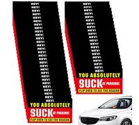 Tarjetas de advertencia con texto en inglés "You Suck at Parking, tarjetas de estacionamiento, 50 tarjetas de visita, billetes de estacionamiento, notas de estacionamiento malas, cosas de broma,