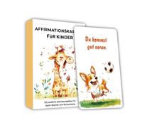 Tarjetas de afirmación para niños - 32 tarjetas de atención plena con efecto brillante para niños y niñas para ejercicios de pensamiento positivo, amor propio, coraje y gratitud (tarjetas de