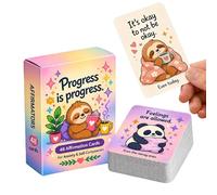 Tarjetas De Afirmación Para Niños,48 Piezas Lindo Motivacional Diario - Ilustrado Animales Tarjetas Inspiradoras | para el Hogar Escuela De Cumpleaños Meditación Autoconfianza y Empoderamiento