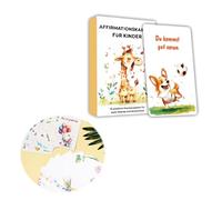 Tarjetas de afirmación para niños con soporte de madera, pedagógicas valiosas, 32 tarjetas de atención plena para niños, promueven el pensamiento positivo, el amor propio, el coraje y la gratitud