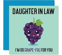 Tarjetas de agradecimiento para nuera - Grape-Ful - Divertida tarjeta de feliz cumpleaños para nuera de parte de mamá papá en ley, regalos de cumpleaños para hija, tarjetas de felicitación de broma de
