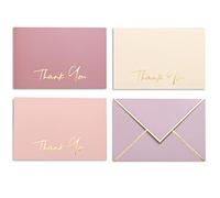 Tarjetas de agradecimiento resistentes con sobres, paquete de 36 unidades, notas de agradecimiento doradas de 4 x 6 pulgadas, tarjetas de agradecimiento para baby shower, bodas, pequeñas empresas,