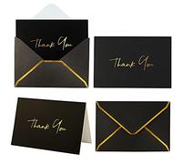 Tarjetas de agradecimiento resistentes con sobres, paquete de 36 unidades, notas de agradecimiento doradas de 4 x 6 pulgadas, tarjetas de agradecimiento para baby shower, bodas, pequeñas empresas,