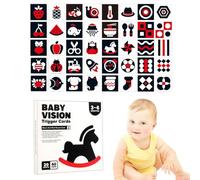 Tarjetas De Alto Contraste Para Recién Nacidos - Tarjetas Flash De Estimulación Visual | Tarjetas De Contraste Para El Desarrollo Cerebro, Educación Temprana de Bebés, Tarjetas De Actividades