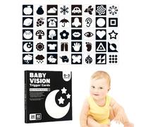 Tarjetas de Alto Contraste para recién Nacidos | Tarjetas sensoriales para recién Nacidos - blànco y Negro | Tarjetas de estimulación sensorial Visual para la educación temprana y el Desarrollo