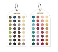 Tarjetas De Análisis De Color 12 Estaciones - Guía Portátil De Paleta Personal | Plantilla Acrílica Doble Cara Para Maquillaje Y Ropa | Carta De Color Resistente Con Cadena 60+ Colores 2PCS