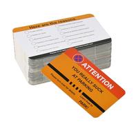Tarjetas de Aparcamiento Incorrectas,Divertidas Tarjetas de Aparcamiento Falso,100 Piezas Bad Parking Cards,Señal de Advertencia de Tarjeta de Estacionamiento Falsa,9×5cm (Versión en Inglés)