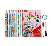 Tarjetas de aprendizaje borrables portátiles reutilizables para encontrar diferencias, juego para educación (dificultad 3)