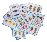 Tarjetas de aprendizaje con forma de palabra inglesa | Juego de gramática superlativa comparativa con 20 indicaciones laminadas de doble cara para actividades guiadas por el