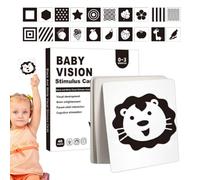 Tarjetas de aprendizaje de estimulación visual, 20 unidades, papel de alto contraste, actividad de desarrollo infantil para 0 - 3 años, juguetes educativos que promueven la atención, tarjetas de
