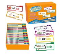 Tarjetas de aprendizaje de familia de palabras - Libro para leer y rimar, libro de actividades de lectura interactivo para construir familias de palabras, aprender a leer fonética, juegos educativos