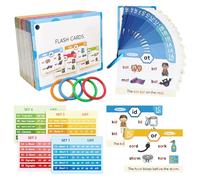 Tarjetas de aprendizaje de fonética - Tarjetas educativas de papel, tarjeta de aprendizaje trigrama de palabra visible, juegos interactivos en casa y en el aula, ejercicios de vocabulario para niños a