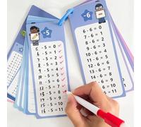 Tarjetas de aprendizaje de la resta, 15 tarjetas de resta con 2 marcadores borrables, juego educativo divertido, ayuda para el cálculo del alumno de la escuela primaria, para el hogar y el aula