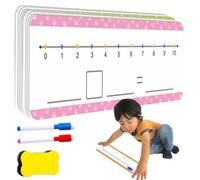 Tarjetas de aprendizaje de matemáticas para escribir: hojas numéricas de borrado en seco de doble cara, pizarras de aprendizaje reutilizables | Tarjetas educativas para estudio en casa, aulas