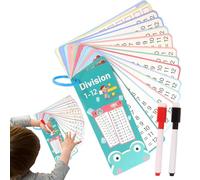 Tarjetas De Aprendizaje De Matemáticas - Tarjetas Flash Ďe 2,76 X 7,09 Pulgadas Matemáticas | Juego Multiplicación División | Ţarjetas Perforadas Educativas Đe Doble Cara con Borrado En Sec