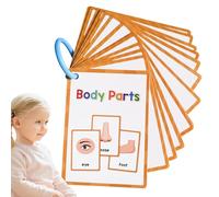 Tarjetas de aprendizaje de partes del cuerpo | Tarjeta de bolsillo Inglés 15 Piezas Piezas del Cuerpo Flashcard, Vocabulario Educación Palabras Flashcard Aprendizaje Preescolar Flašhcard para Niños