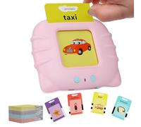 Tarjetas de aprendizaje educativas, juguetes educativos para niños de 1 a 6 años, juguetes para el jardín de infantes destinados a escuchar y aprender con 224 palabras (inglés rosa)