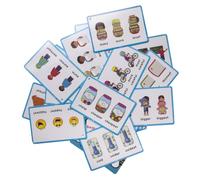 Tarjetas de Aprendizaje en Forma de Palabras en inglés, Conjunto de gramática superlativa comparada con 20 indicaciones de imágenes laminadas de Doble para Actividades guiadas por Maestros de la