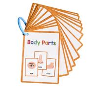 Tarjetas de Aprendizaje en inglés Partes del Cuerpo-Ayuda de Aprendizaje en Formato de Bolsillo, Conjunto de detección de imágenes de Vocabulario | Paquete de enseñanza Colorido, Desarrollo del leng