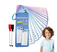 Tarjetas de aprendizaje flash de multiplicación de matemáticas, tarjetas flash de adición, tarjetas de matemáticas educativas, tarjetas flash de tabla de tiempos con 2 marcadores de borrado en seco, 1