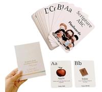 Tarjetas de aprendizaje temprano, estudio de versículos interactivos ilustrados | Tarjetas de juego de aprendizaje de letras inglesas, para niños en edad preescolar, niños pequeños de 1 a 6 años de