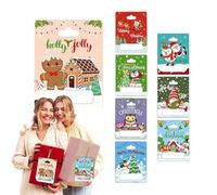 Tarjetas de árbol de Navidad, tarjetas postales de adornos navideños, tarjetas de felicitación vívidas, 8 piezas, tarjetas de Navidad, postal navideña, de larga duración, para amigos de la familia y