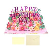 Tarjetas de bienvenida para el día de la madre, tarjetas para el día de la madre, tarjetas emergentes para, con nota de mensaje y sobre, 15 x 20 cm/5,9 x 7,8 pulgadas, bendición de esculturas de papel