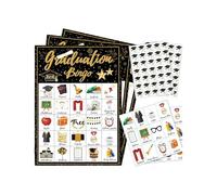 Tarjetas de bingo para de graduación, juego de celebración de 24 jugadores, actividades de de graduación universitaria para familiares, amigos, compañeros de clase, reunión de eventos