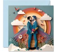 Tarjetas de boda LGBTQ para parejas - Tener y sostener - Felicitaciones, regalos de compromiso feliz, tarjeta de felicitaciones bien hechas, tarjetas de felicitación de matrimonio de 145 mm para
